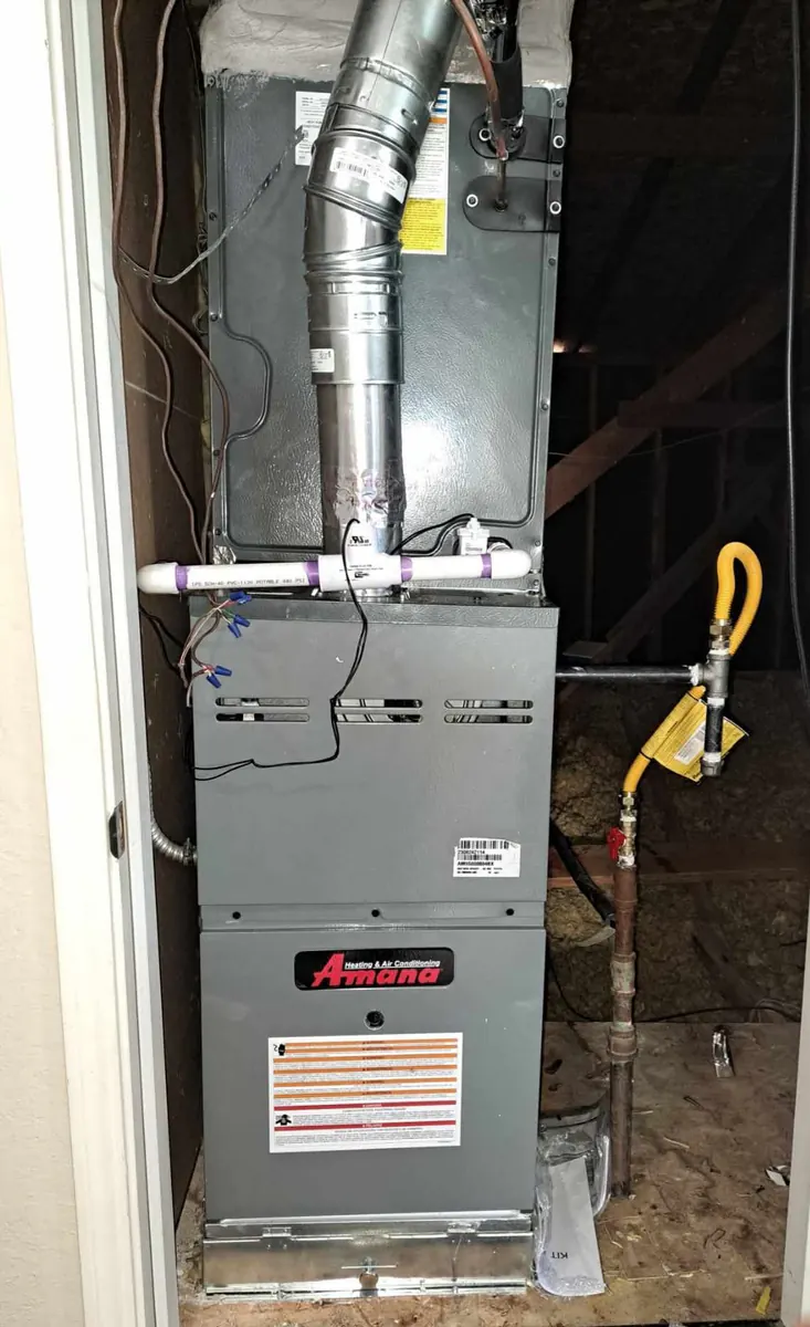 New Amana gas furnace installation